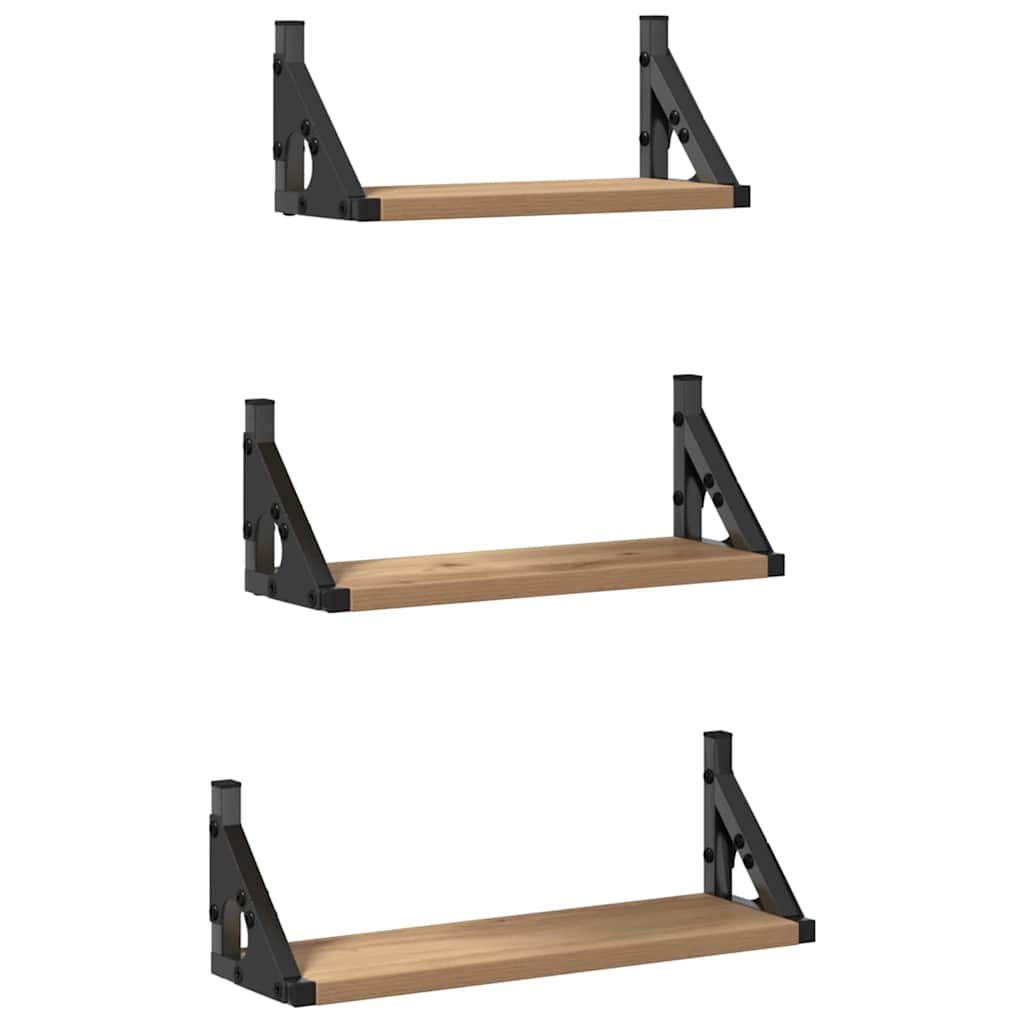 Estante de pared Montaje en la pared 3 pcs Roble Humo