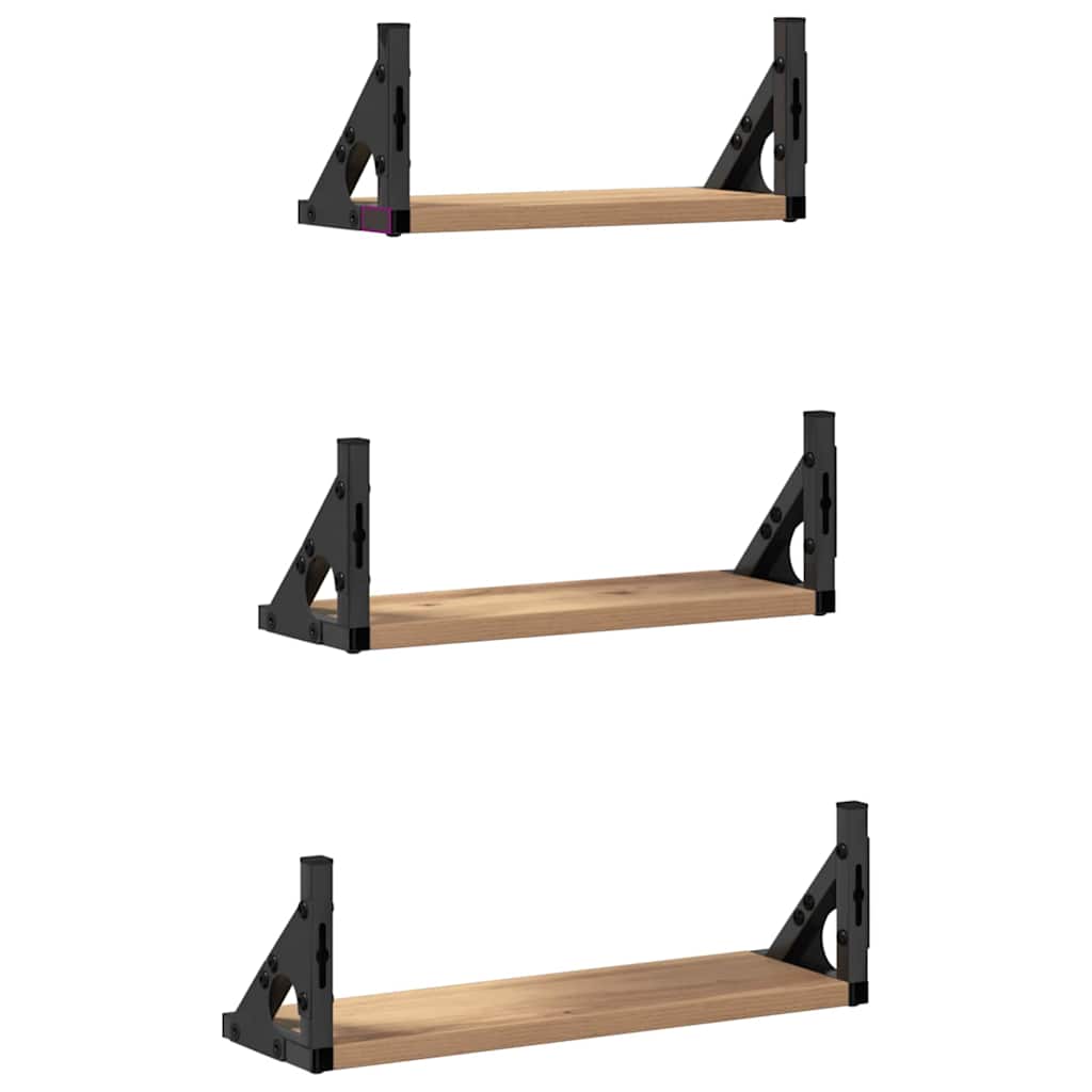 Estante de pared Montaje en la pared 3 pcs Roble Humo