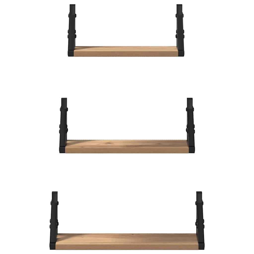 Estante de pared Montaje en la pared 3 pcs Roble Humo