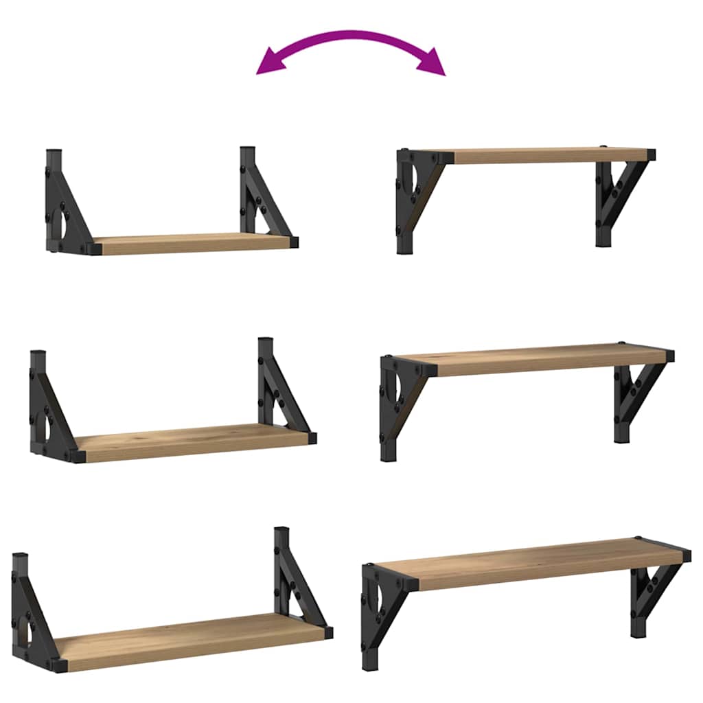 Estante de pared Montaje en la pared 3 pcs Roble Humo
