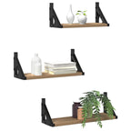 Estante de pared Montaje en la pared 3 pcs Roble Humo
