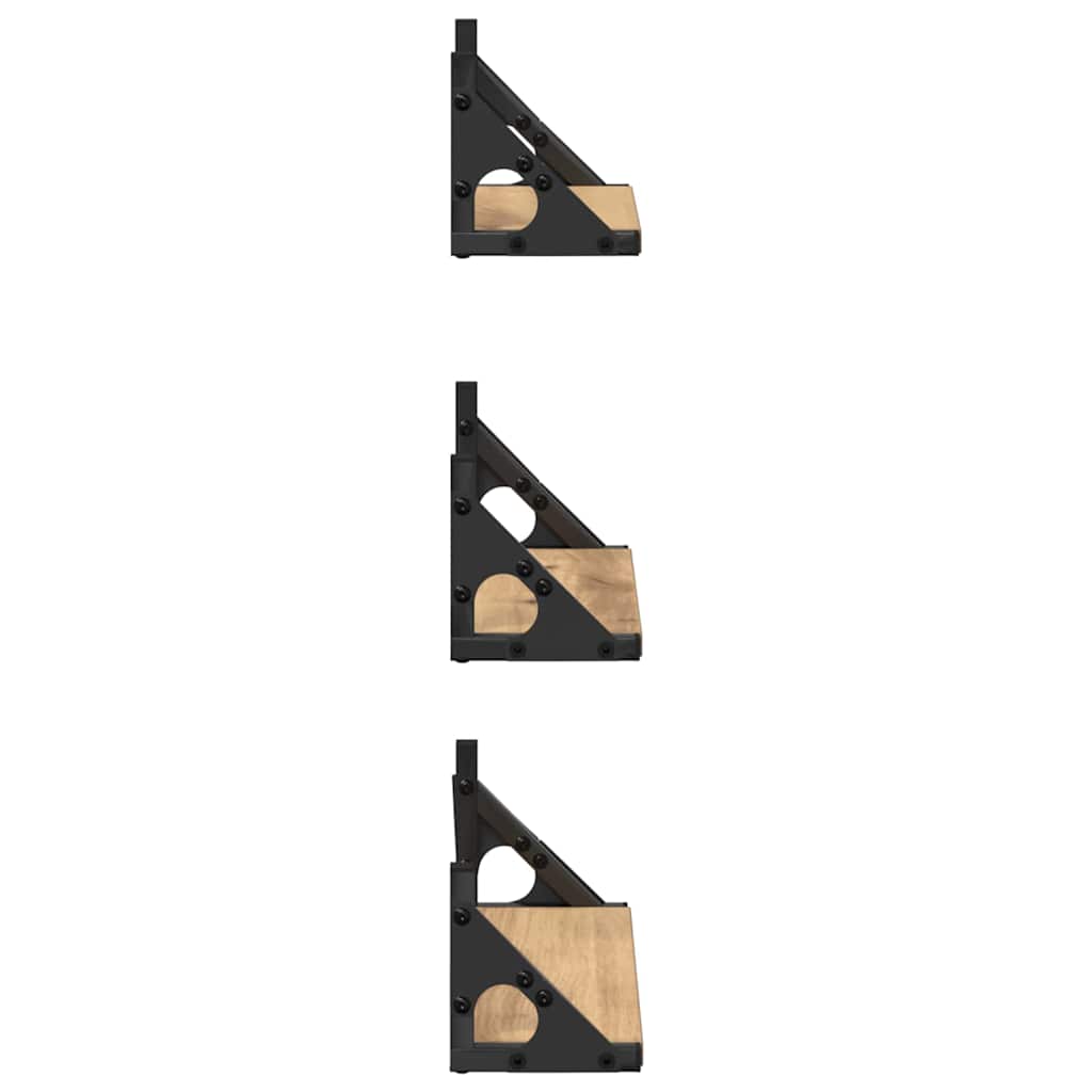 Estante de pared Montaje en la pared 3 pcs Roble Humo