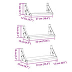 Estante de pared Montaje en la pared 3 pcs Roble Humo