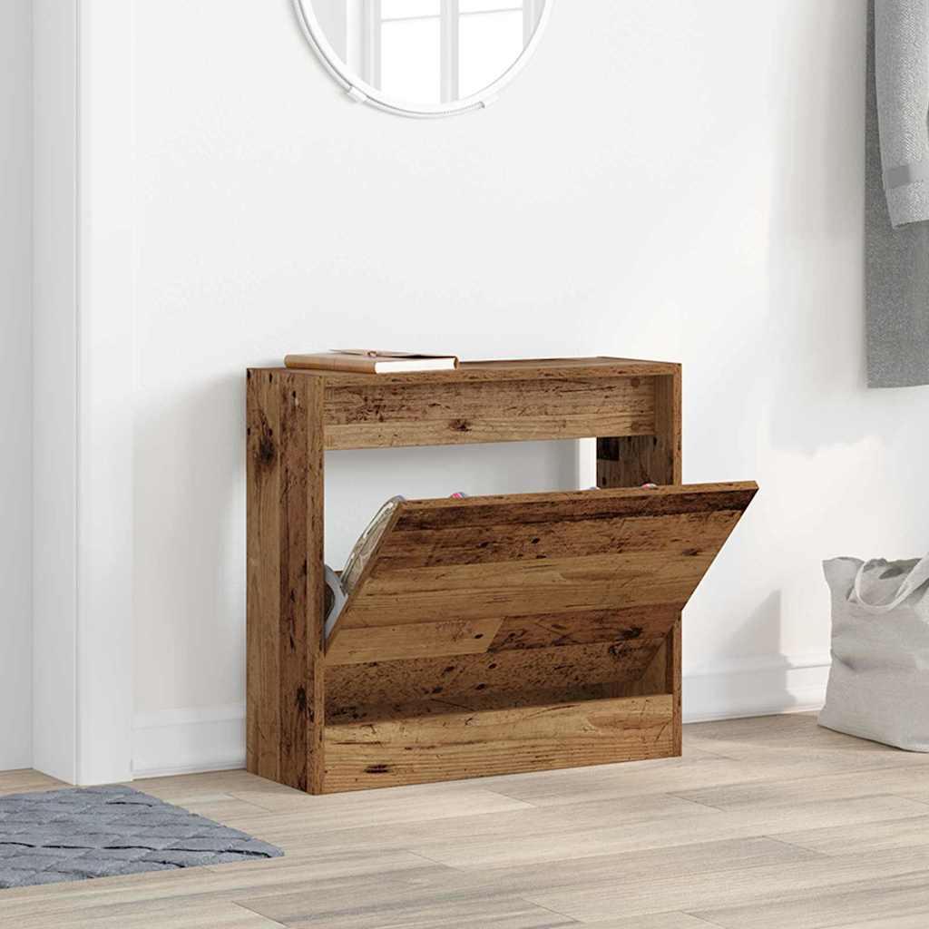 Armario Zapatero con estante Madera vieja 60 x 21 x 57 cm