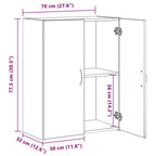 Armario de Oficina con estante Madera vieja 70 x 32 x 77.5 cm