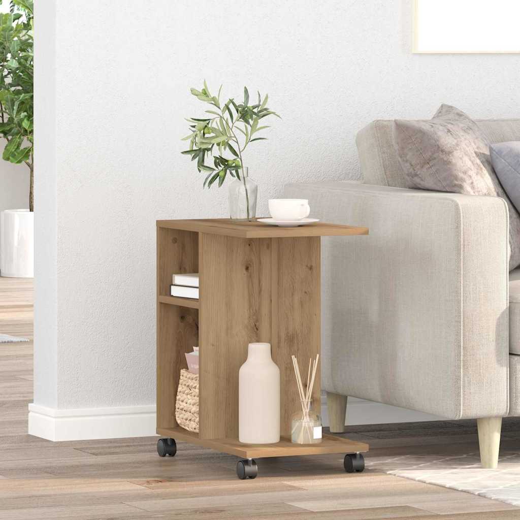 Mesa Auxiliar con estante Roble artisan 50 x 30 x 55 cm