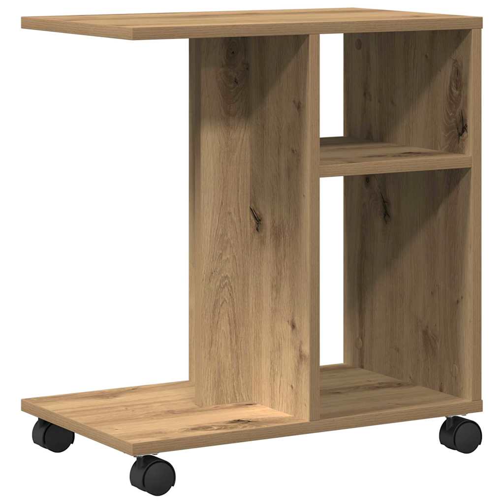 Mesa Auxiliar con estante Roble artisan 50 x 30 x 55 cm
