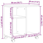 Mesa Auxiliar con estante Roble artisan 50 x 30 x 55 cm