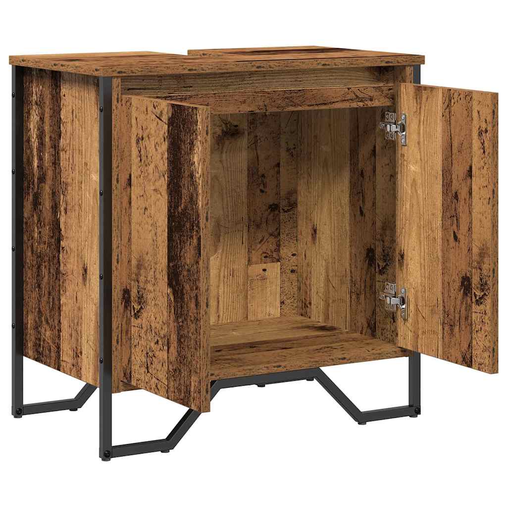 Gabinete de Lavabo para Baño Madera Vieja 60 x 35 x 60 cm