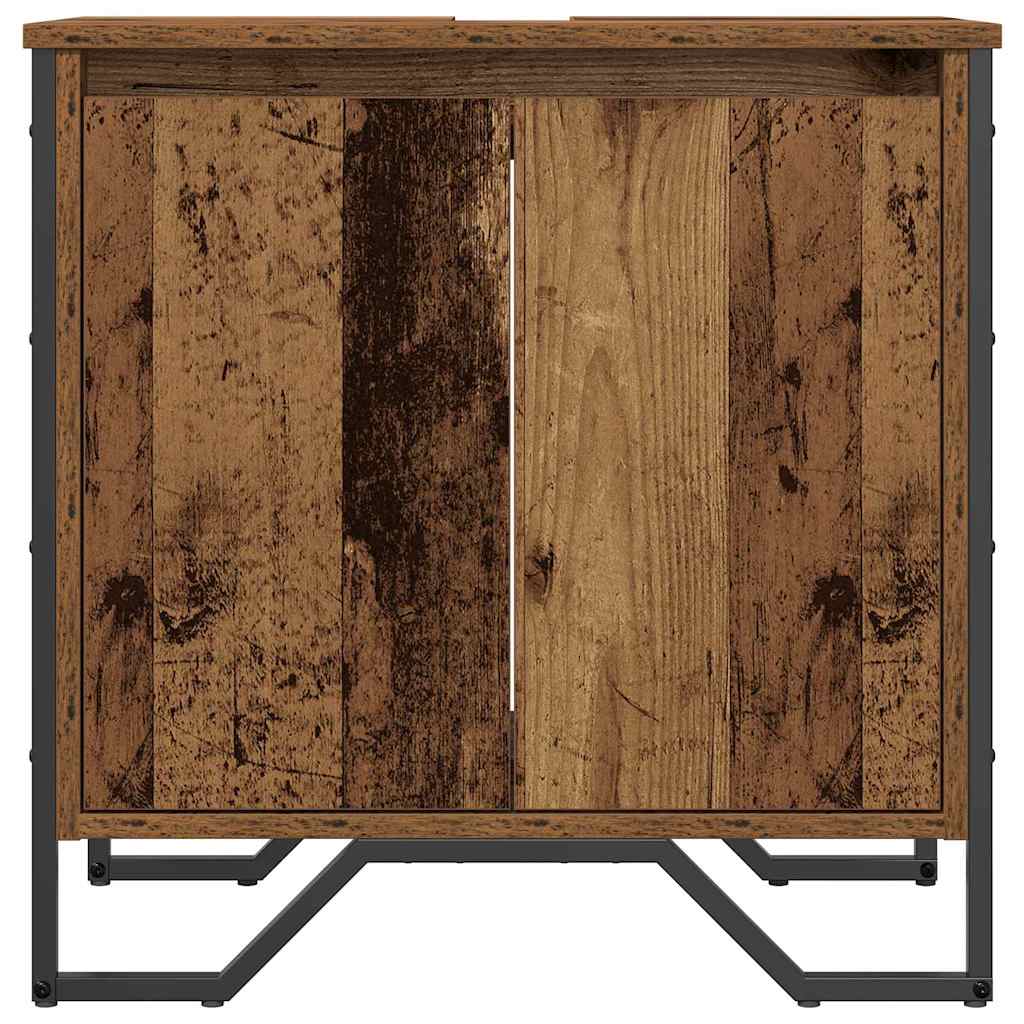Gabinete de Lavabo para Baño Madera Vieja 60 x 35 x 60 cm