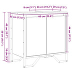 Gabinete de Lavabo para Baño Madera Vieja 60 x 35 x 60 cm