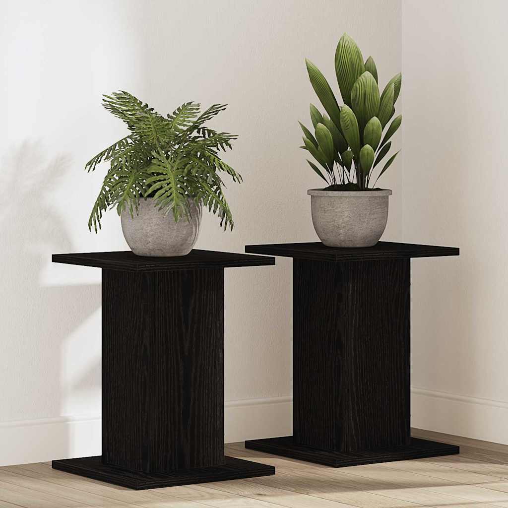 Soporte de plantas 2 pcs Roble Negro 30 x 30 x 40 cm