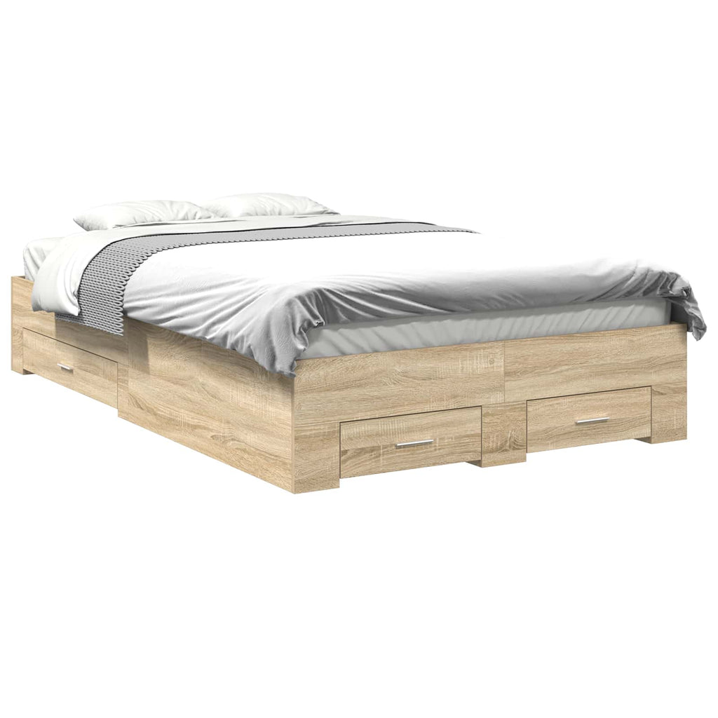 Estructura de cama Marrón 120 x 190 cm Madera de ingeniería