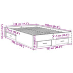 Estructura de cama Marrón 120 x 190 cm Madera de ingeniería
