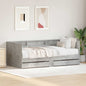Sofa Bed with Drawer Grey 90 x 200 cm Engineered Wood