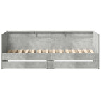 Sofá cama con cajón Gris 90 x 200 cm Madera de ingeniería