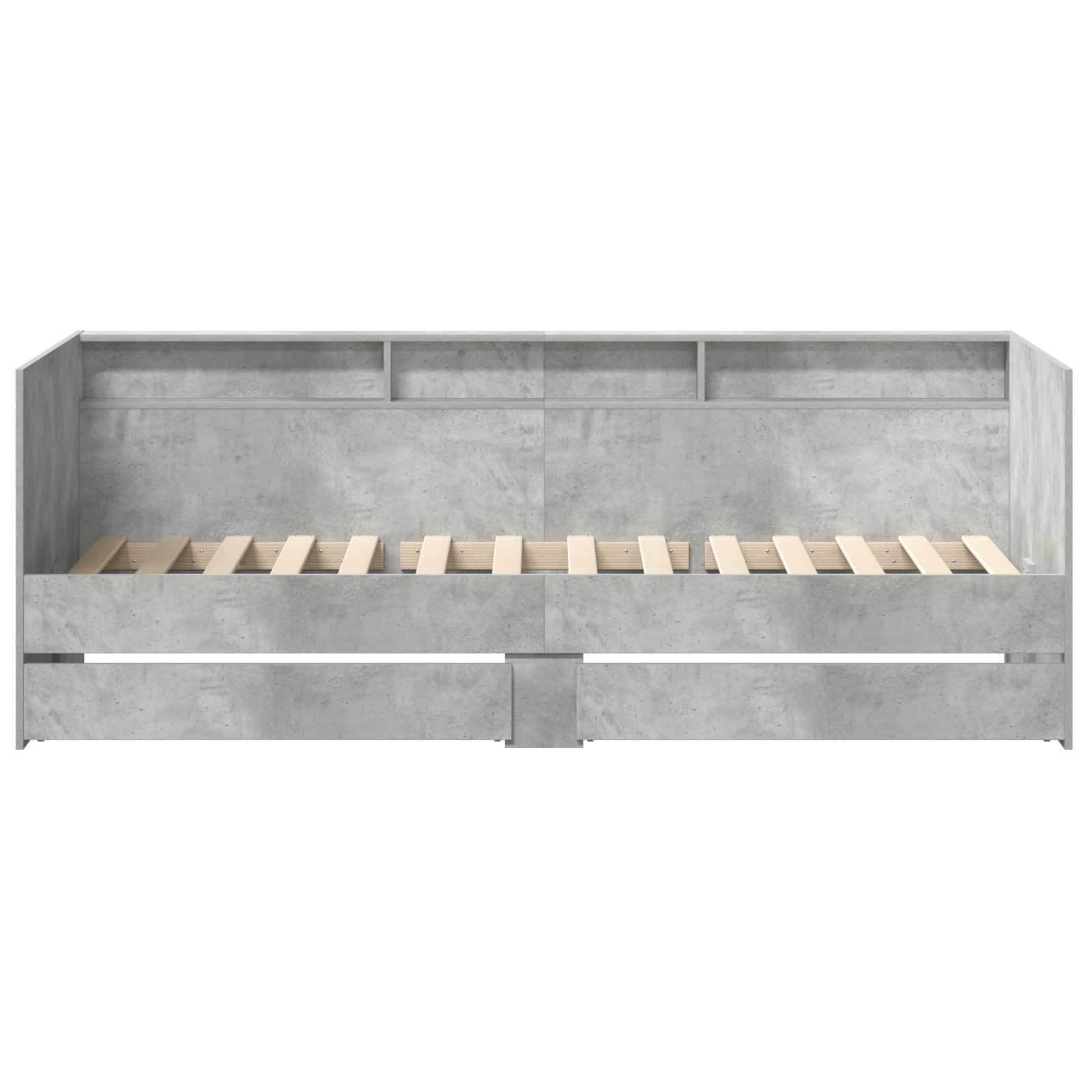 Sofá cama con cajón Gris 90 x 200 cm Madera de ingeniería