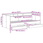 Sofá cama con cajón Gris 90 x 200 cm Madera de ingeniería