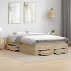 Estructura de cama Marrón 140 x 200 cm Madera de ingeniería