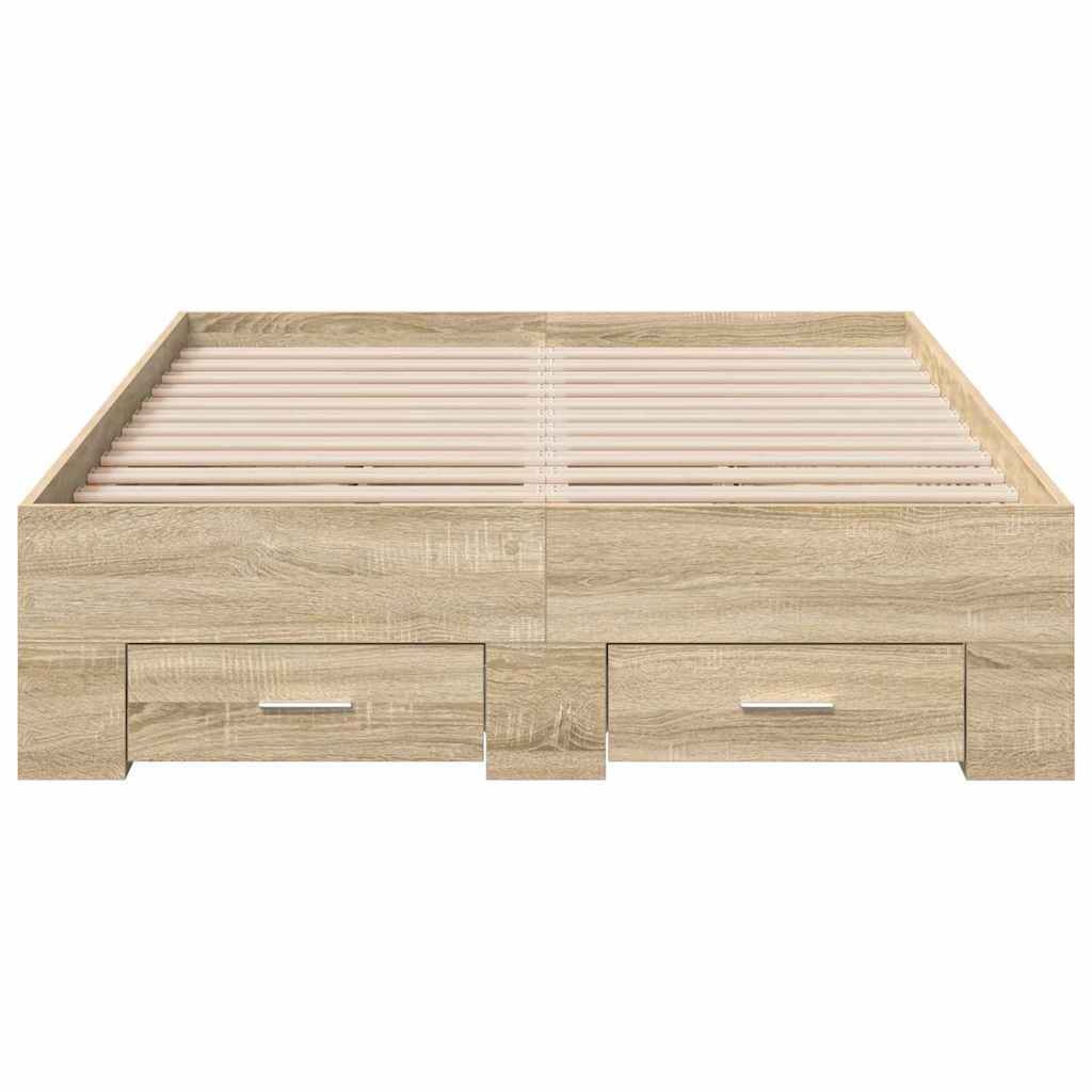 Estructura de cama Marrón 140 x 200 cm Madera de ingeniería