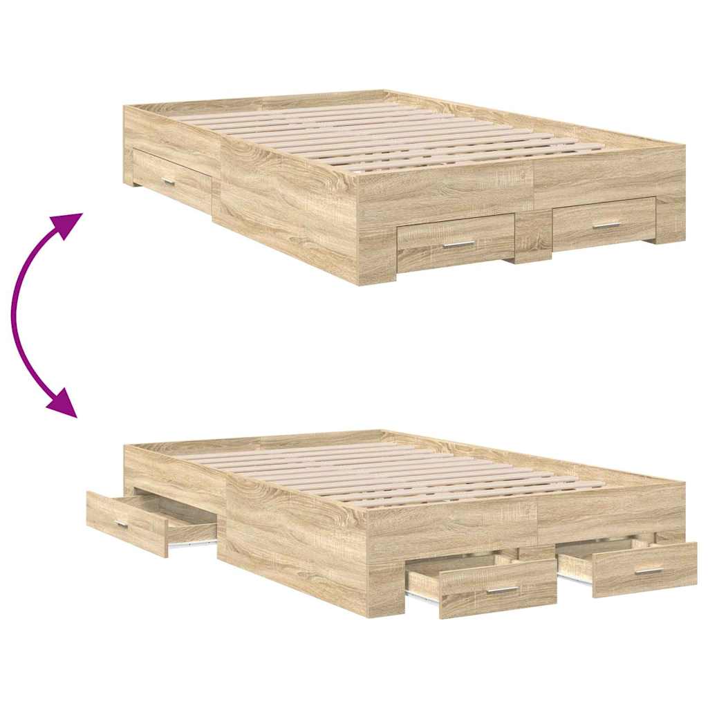 Estructura de cama Marrón 140 x 200 cm Madera de ingeniería