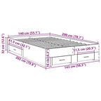 Estructura de cama Marrón 140 x 200 cm Madera de ingeniería