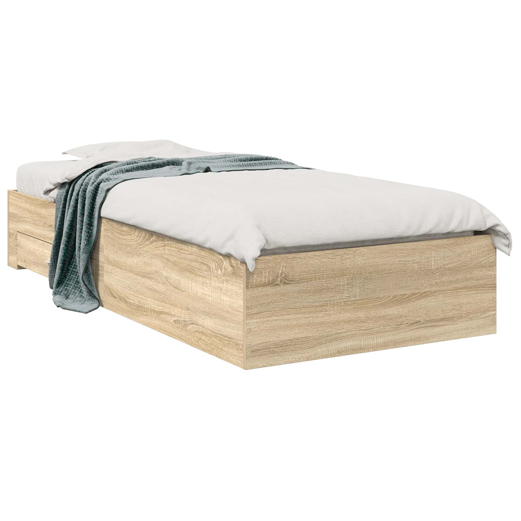 Estructura de cama Marrón 90 x 190 cm Madera de ingeniería
