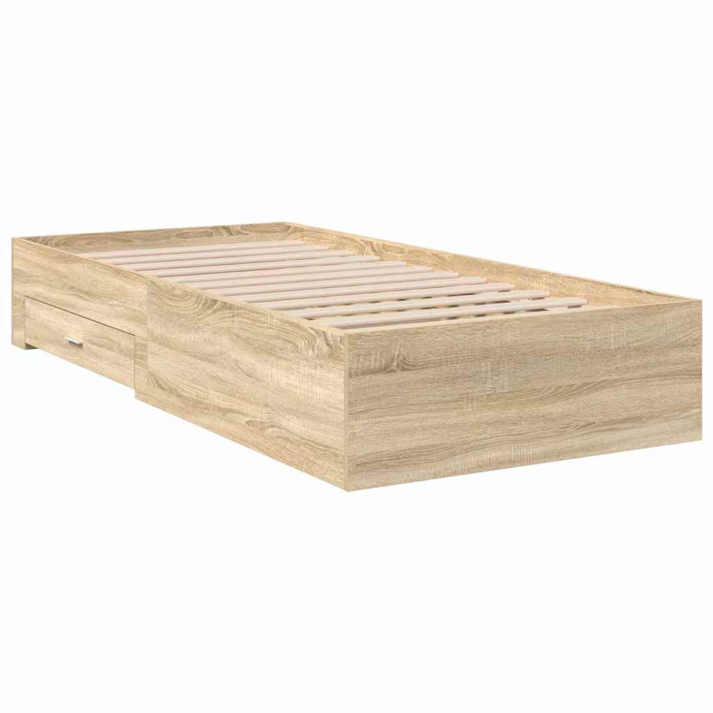 Estructura de cama Marrón 90 x 190 cm Madera de ingeniería