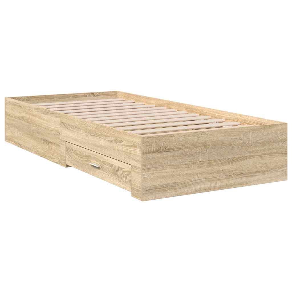 Estructura de cama Marrón 90 x 190 cm Madera de ingeniería