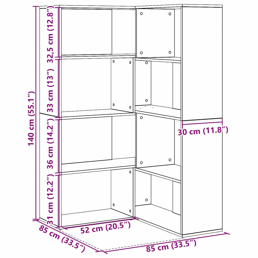 Armario 2 pcs Roble Negro 85 x 85 x 140 cm Madera de ingeniería
