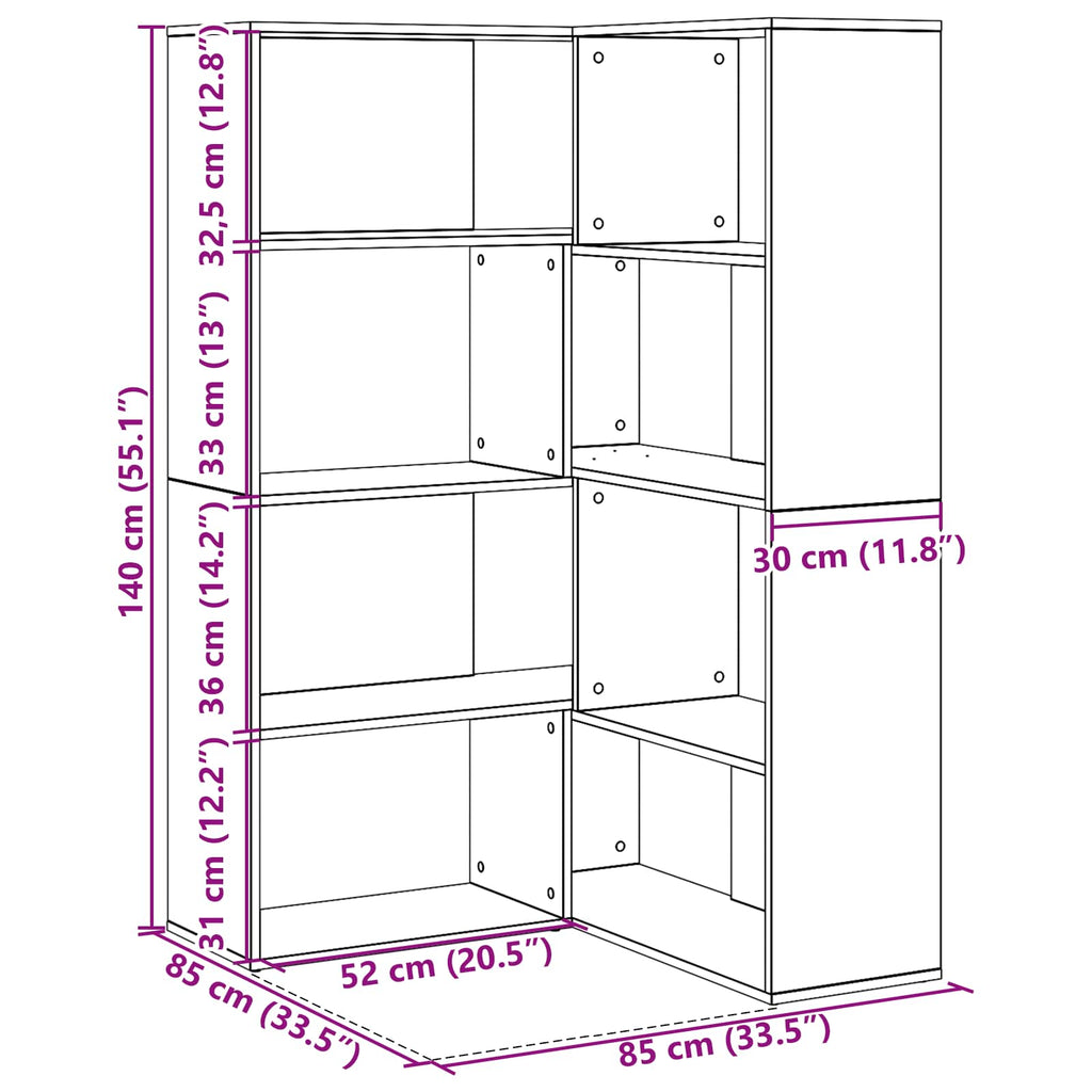 Armario 2 pcs Roble Negro 85 x 85 x 140 cm Madera de ingeniería