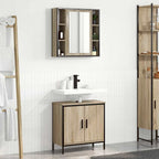 Juego de muebles de baño 2 pcs Marrón Madera contrachapada