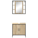 Juego de muebles de baño 2 pcs Marrón Madera contrachapada