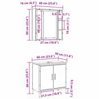 Juego de muebles de baño 2 pcs Marrón Madera contrachapada