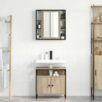 Juego de muebles de baño 2 pcs Marrón Madera contrachapada