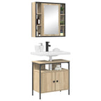 Juego de muebles de baño 2 pcs Marrón Madera contrachapada
