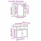 Juego de muebles de baño 2 pcs Marrón Madera contrachapada