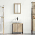 Juego de muebles de baño 2 pcs Marrón Madera contrachapada