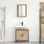 Juego de muebles de baño 2 pcs Marrón Madera contrachapada