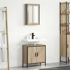 Juego de muebles de baño 2 pcs Marrón Madera contrachapada
