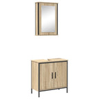 Juego de muebles de baño 2 pcs Marrón Madera contrachapada