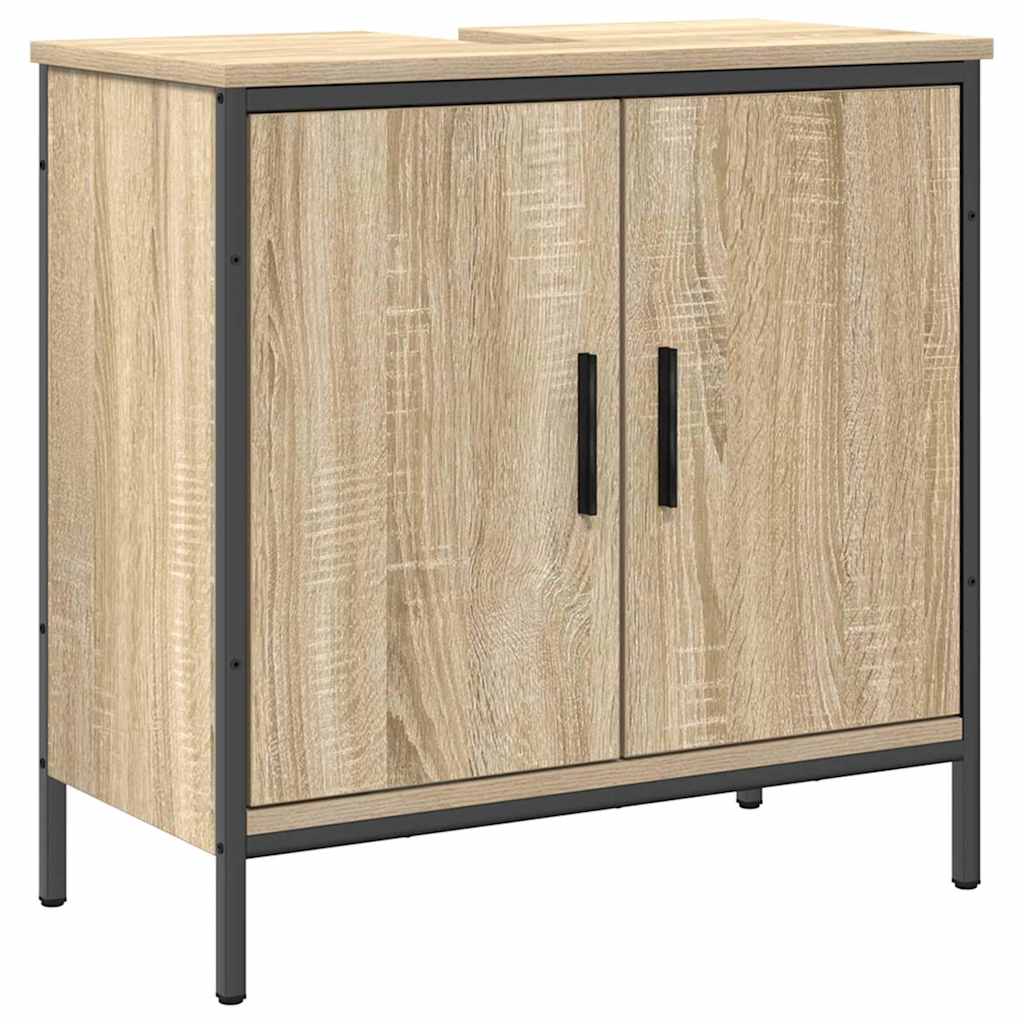 Juego de muebles de baño 2 pcs Marrón Madera contrachapada