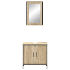 Juego de muebles de baño 2 pcs Marrón Madera contrachapada