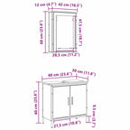 Juego de muebles de baño 2 pcs Marrón Madera contrachapada