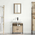 Juego de muebles de baño 2 pcs Marrón Madera contrachapada