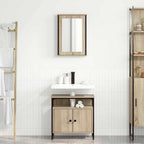 Juego de muebles de baño 2 pcs Marrón Madera contrachapada
