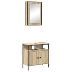 Juego de muebles de baño 2 pcs Marrón Madera contrachapada