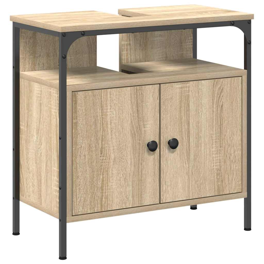 Juego de muebles de baño 2 pcs Marrón Madera contrachapada