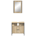 Juego de muebles de baño 2 pcs Marrón Madera contrachapada
