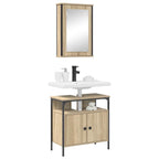 Juego de muebles de baño 2 pcs Marrón Madera contrachapada